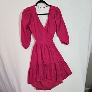 Express Fuchsia High Low Dress